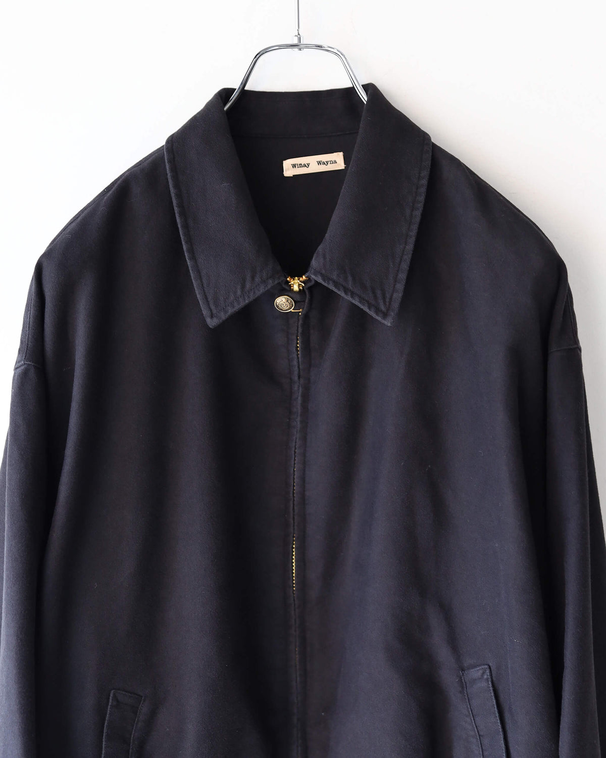 Cotton Moleskin Harrington Jacket "BLACK"