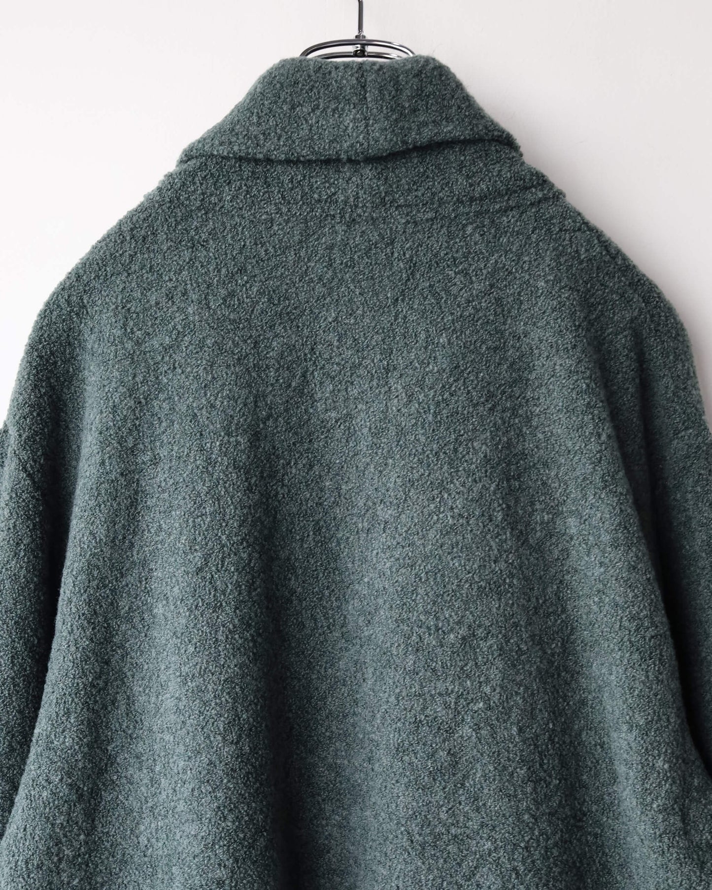 Wool boucle Shawl collar cardigan "Forest"