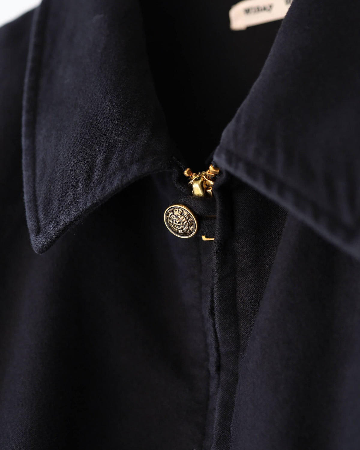 Cotton Moleskin Harrington Jacket "BLACK"