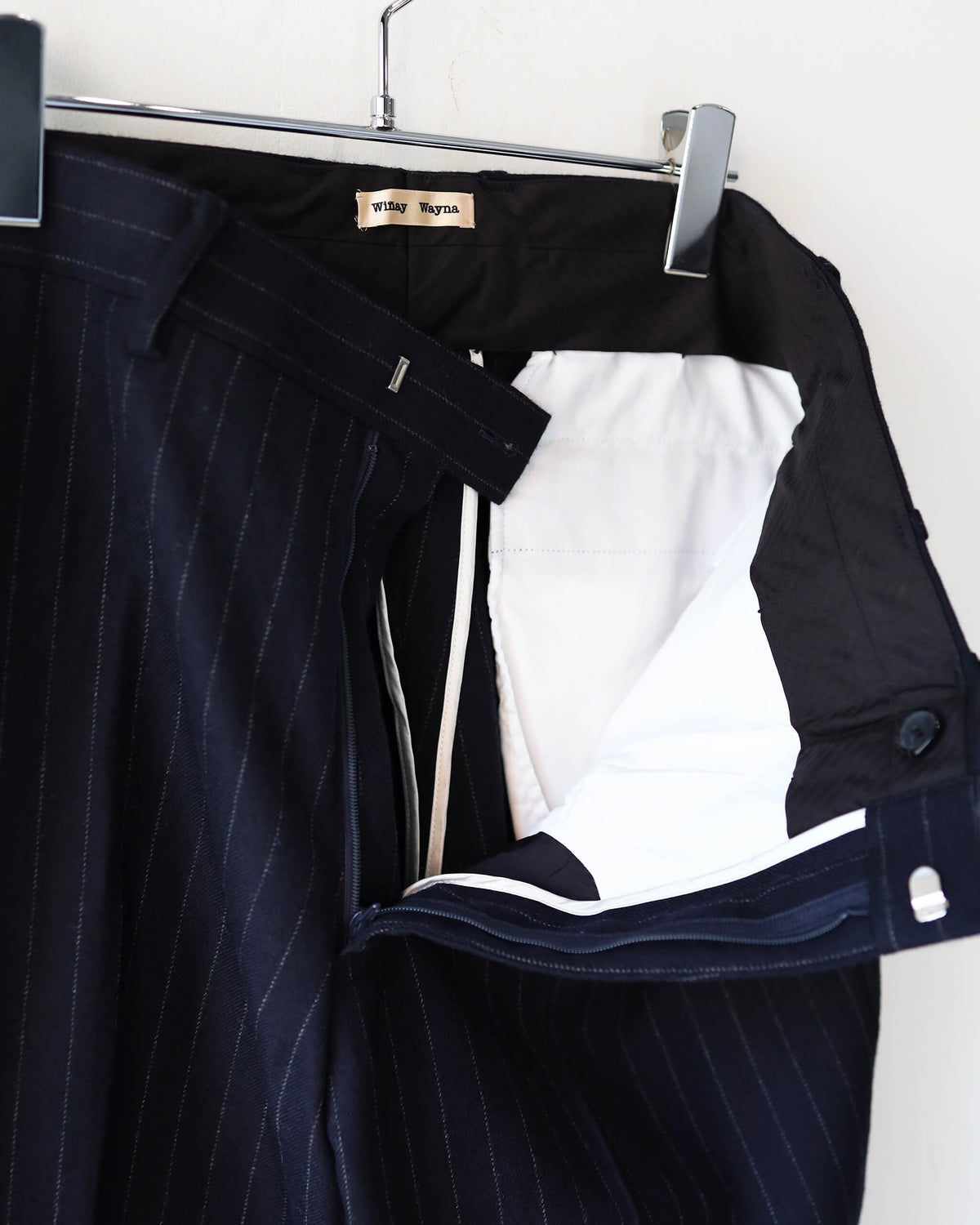 Pencil Stripe Tailored Pants "NAVY/GRAY"