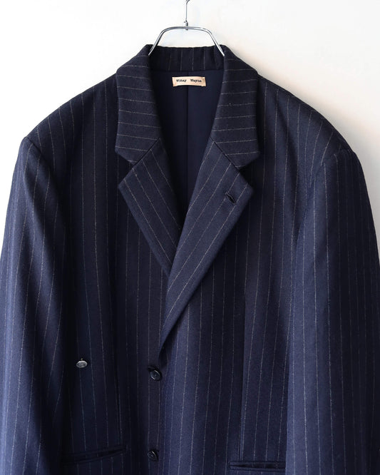Pencil Stripe 3B Tailored "NAVY/GRAY"