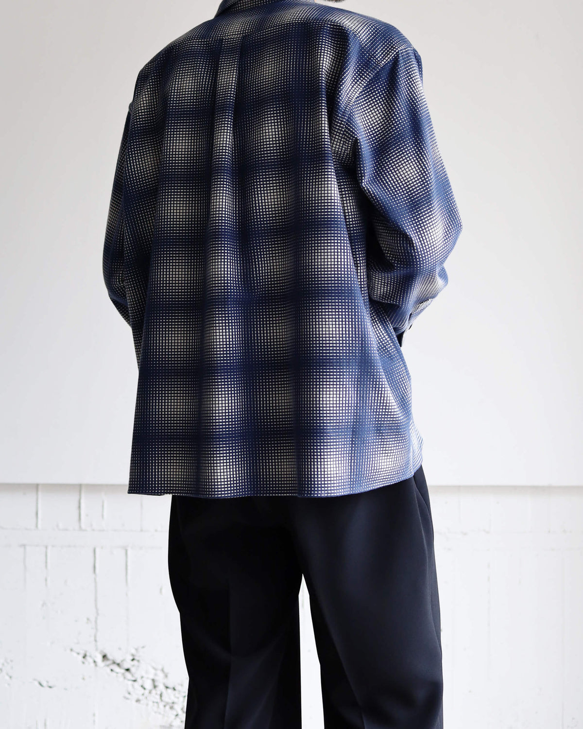 FLANNEL SHIRT "NAVY × WHITE"
