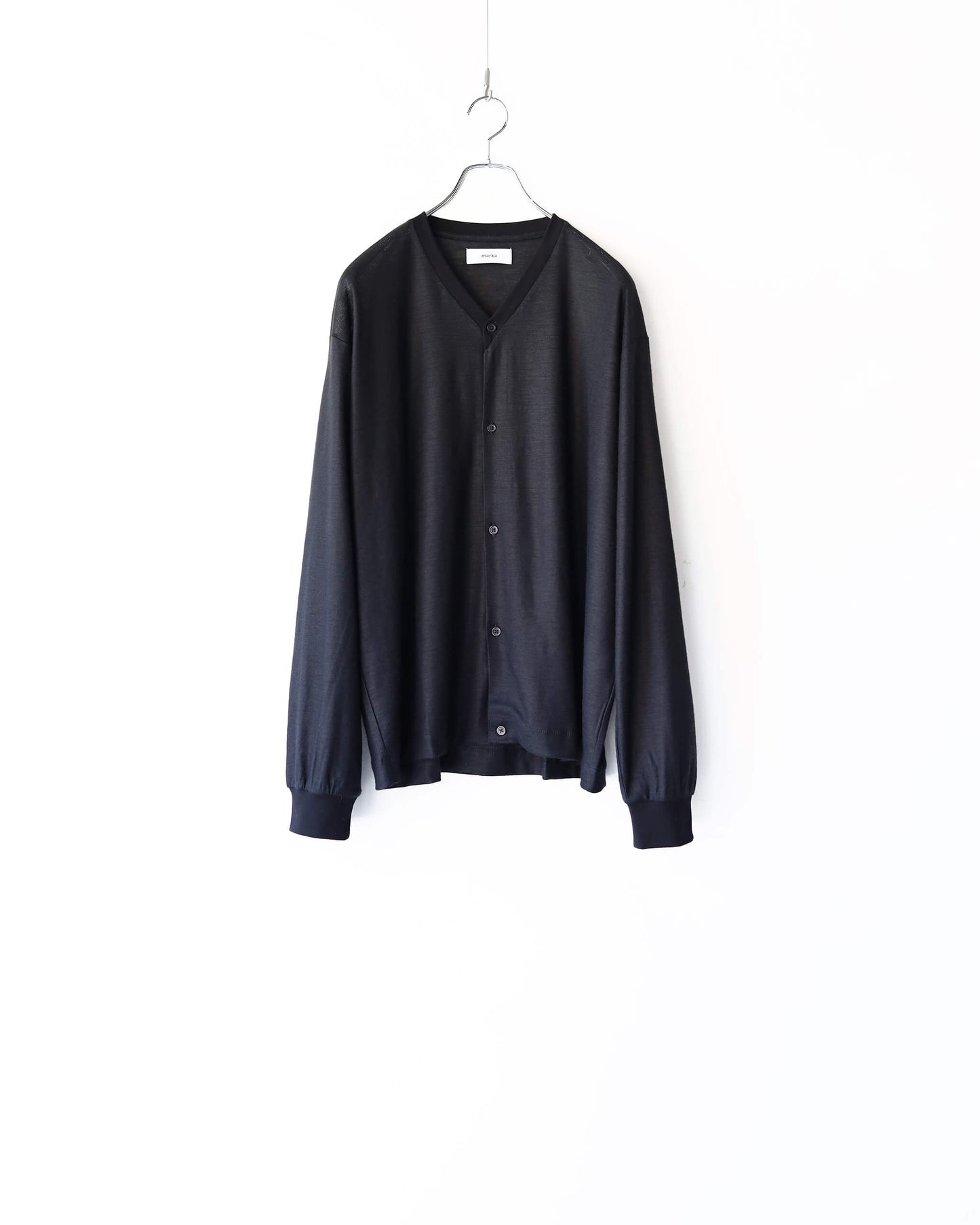 CARDIGAN RAMIE KNIT "BLACK"