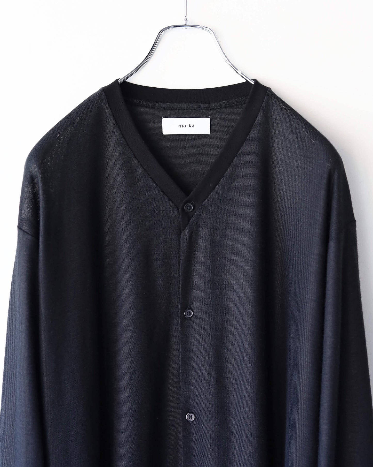 CARDIGAN RAMIE KNIT "BLACK"