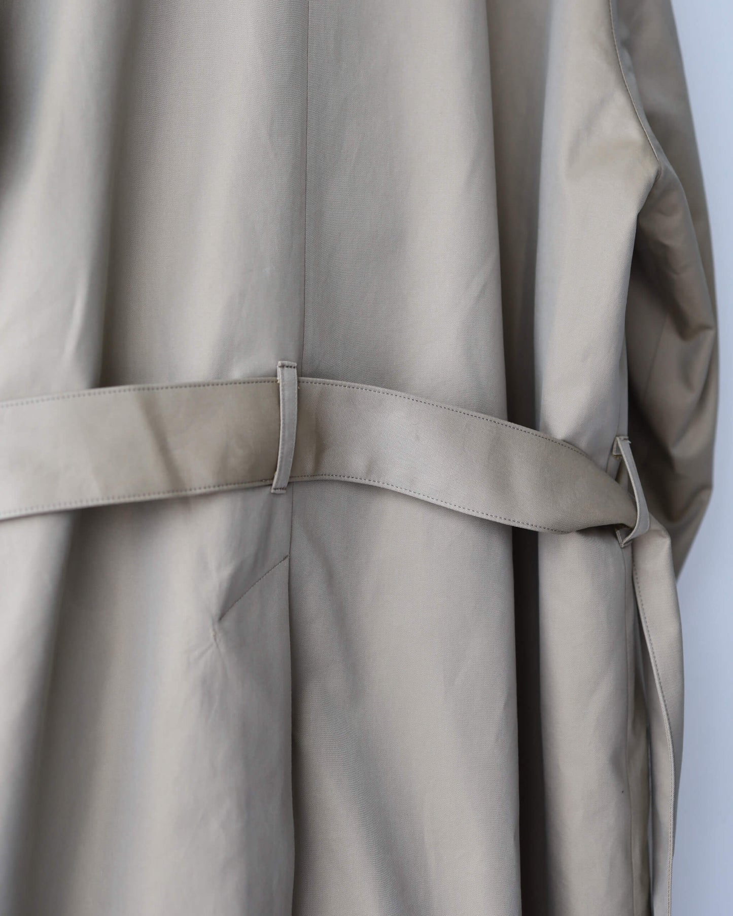 REVERSIBLE SINGLE TRENCH COAT ORGANIC GIZA GABARDINE "KHAKI"