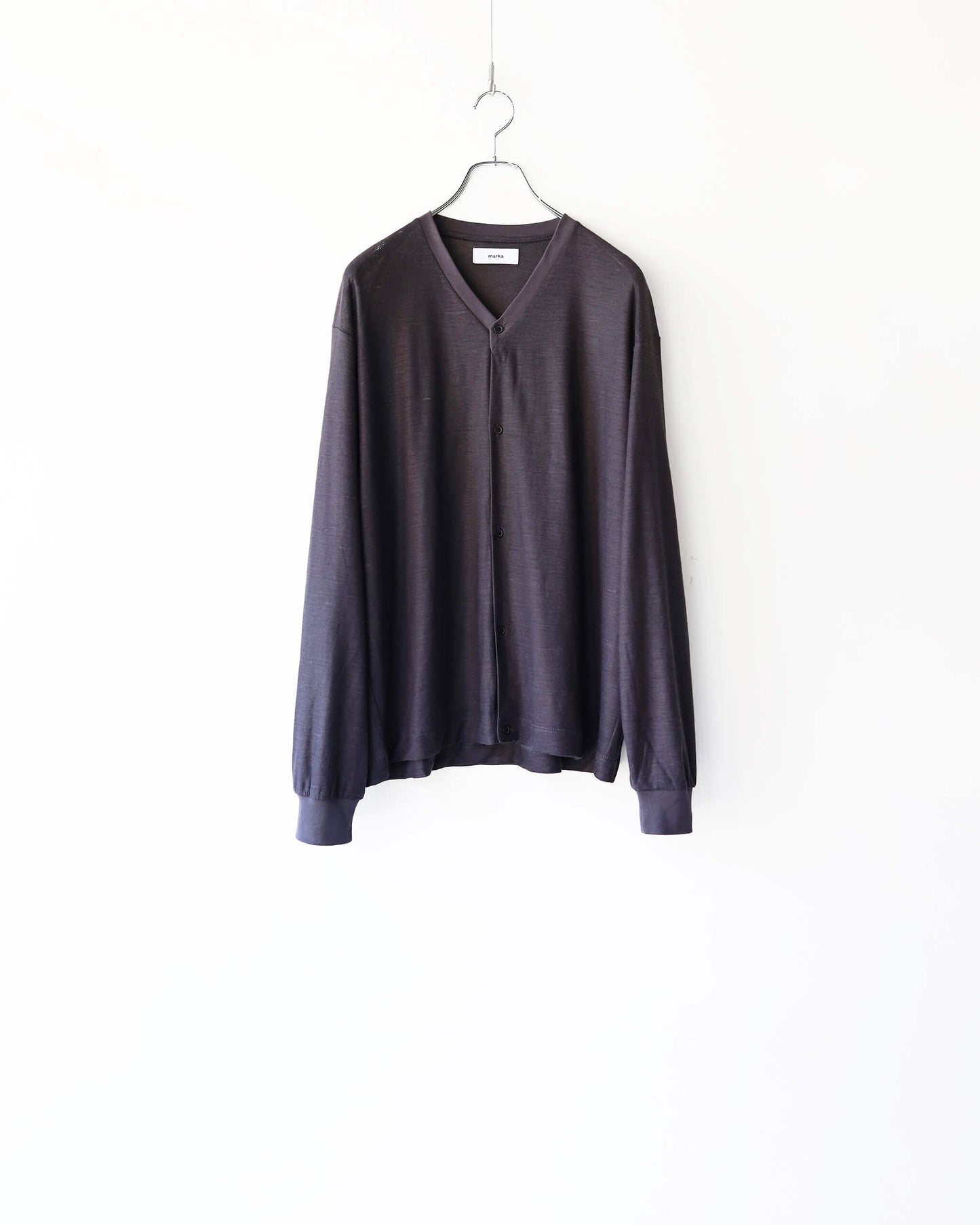 CARDIGAN RAMIE KNIT "SILVER GRAY"