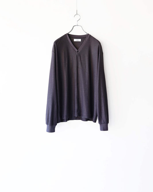 CARDIGAN RAMIE KNIT "SILVER GRAY"