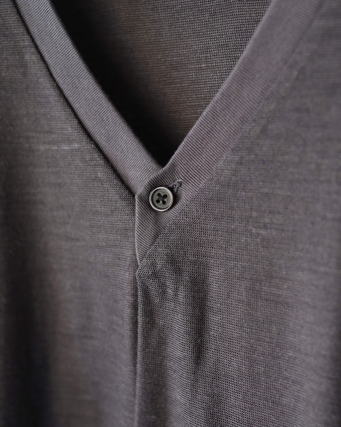 CARDIGAN RAMIE KNIT "SILVER GRAY"