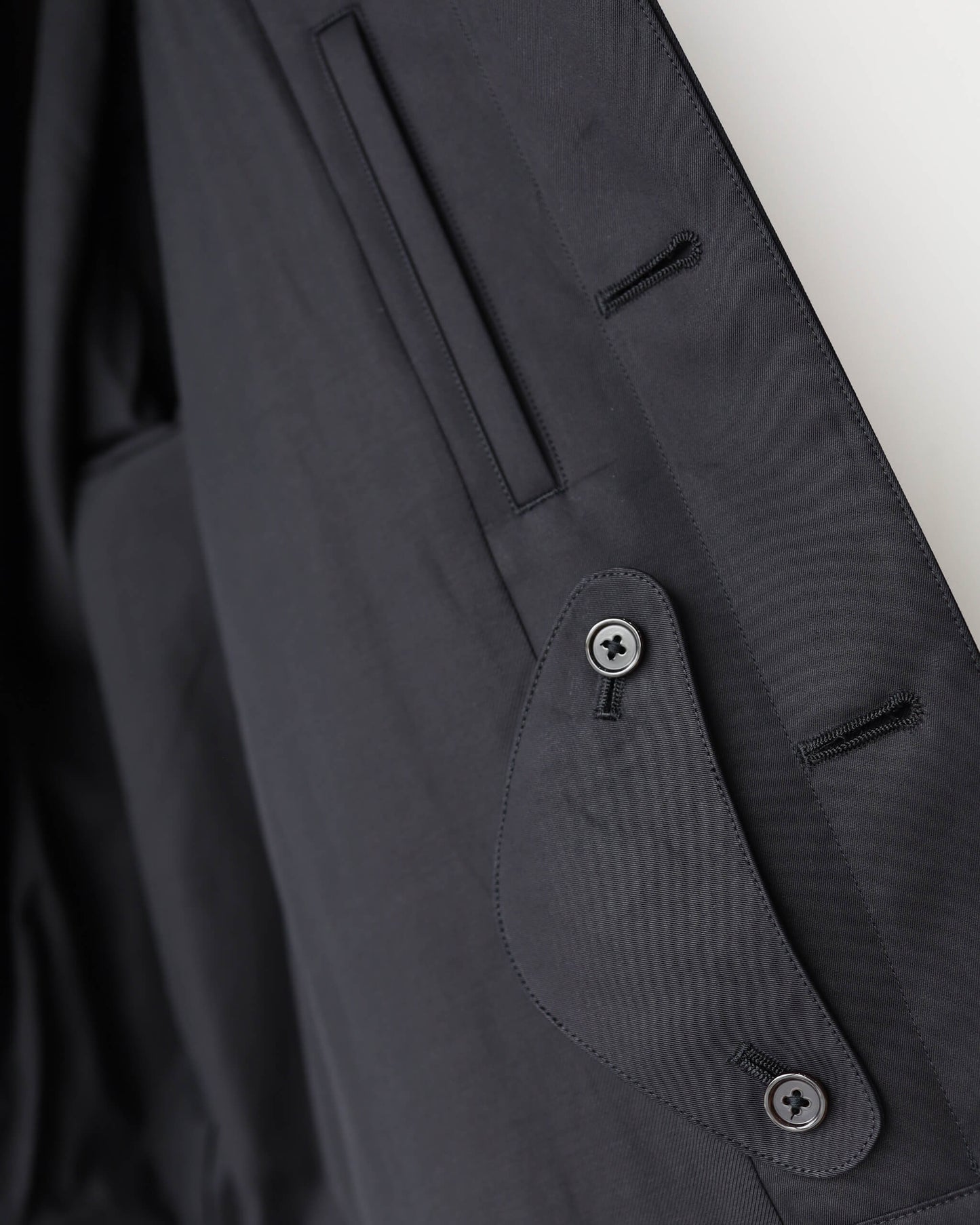 SERVICE JACKET ORGANIC GIZA GABARDINE "BLACK"