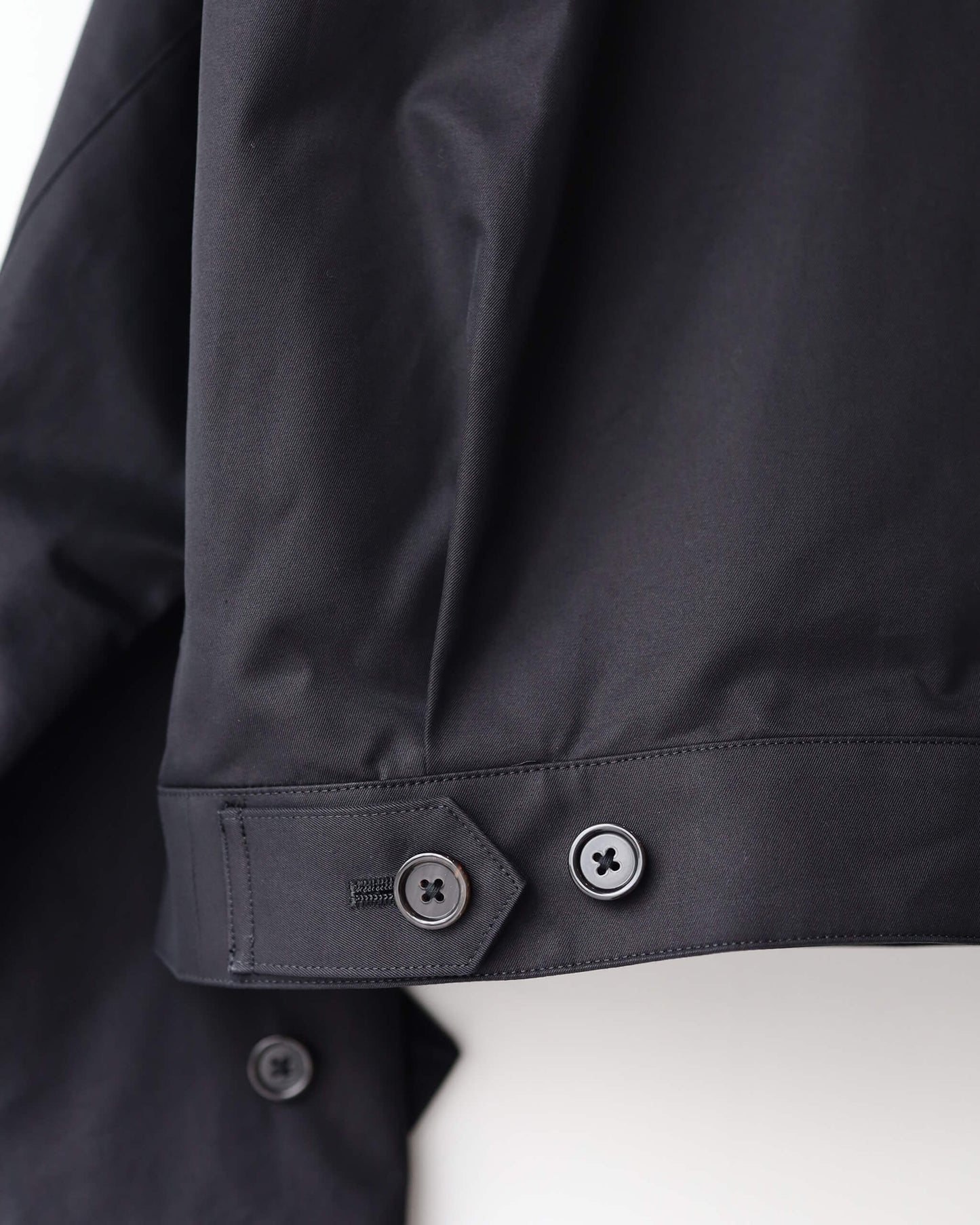 SERVICE JACKET ORGANIC GIZA GABARDINE "BLACK"