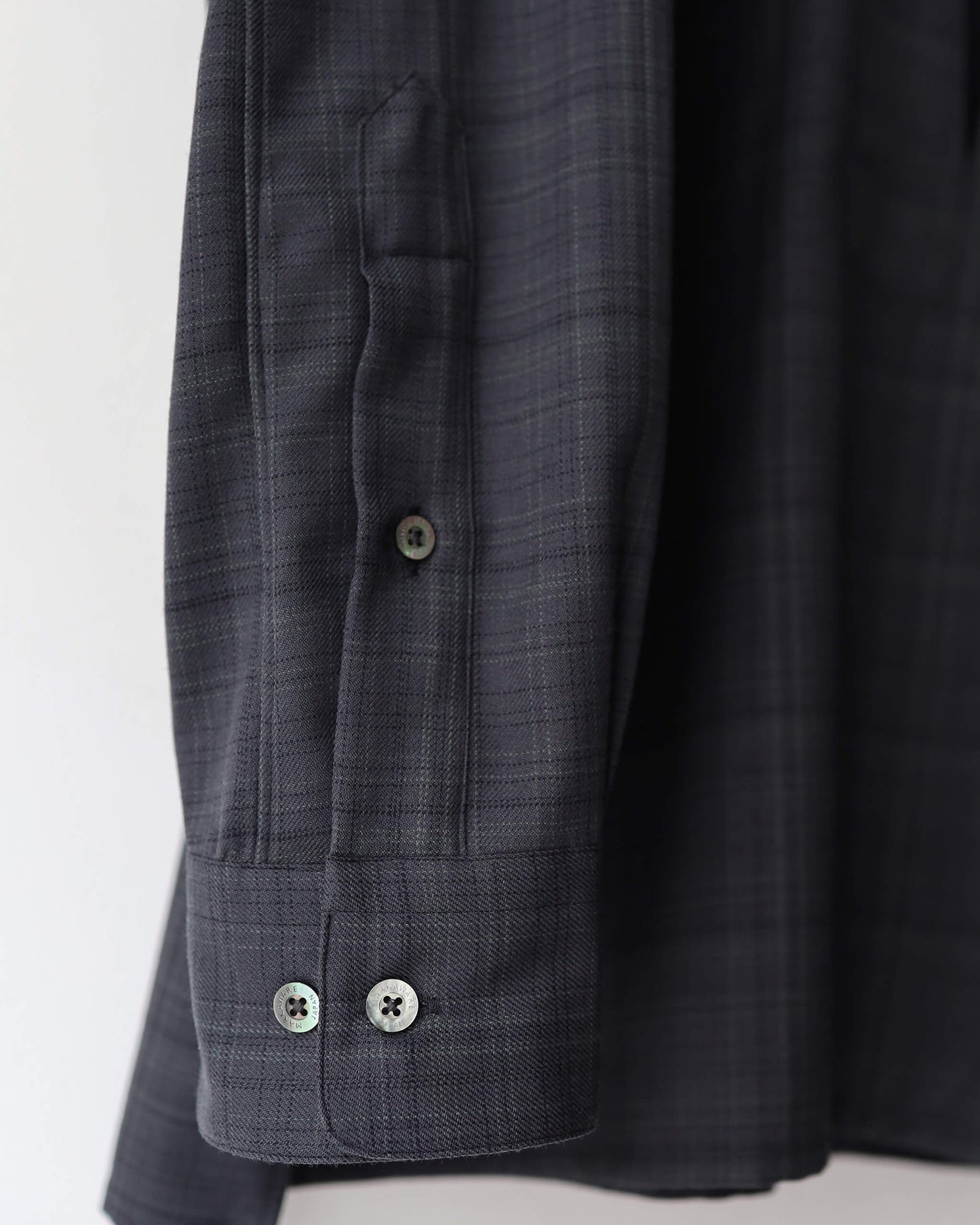 VAREUSE SHIRT 2/80 ORGANIC WOOL VIYELLA "CHARCOAL CHECK"