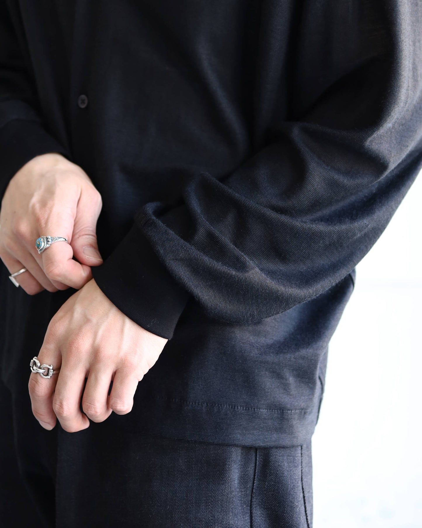 CARDIGAN RAMIE KNIT "BLACK"