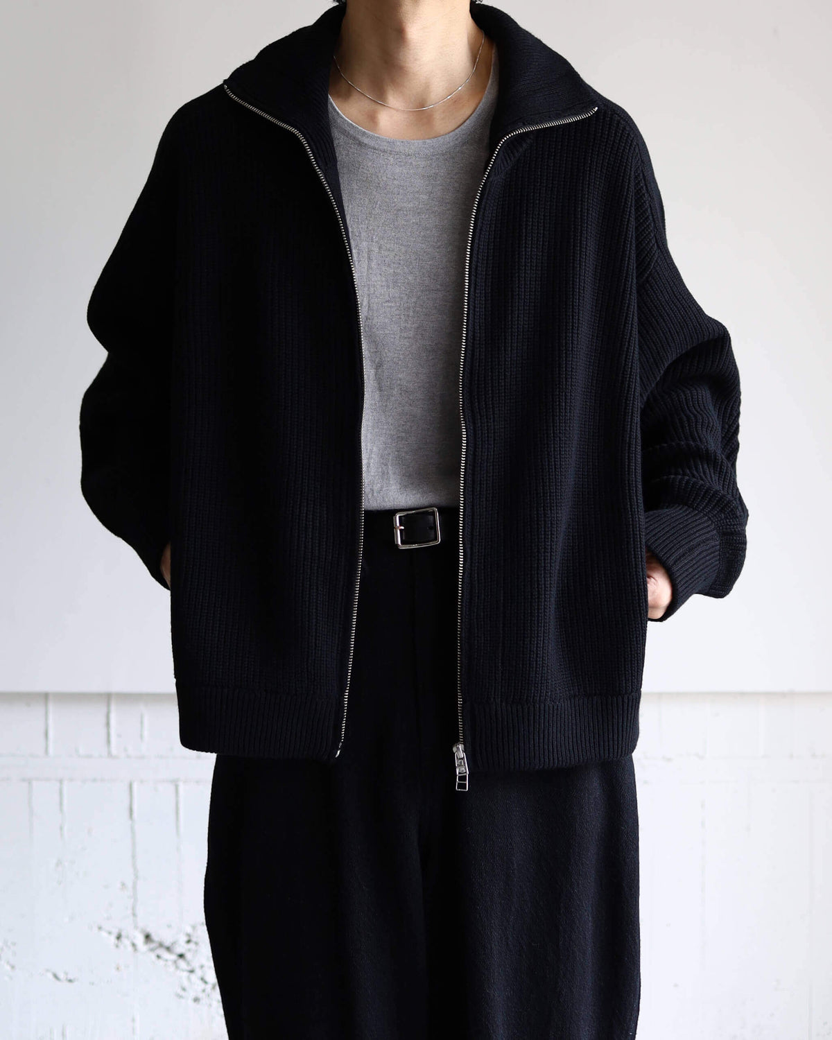 KNIT BLOUSON "BLACK"