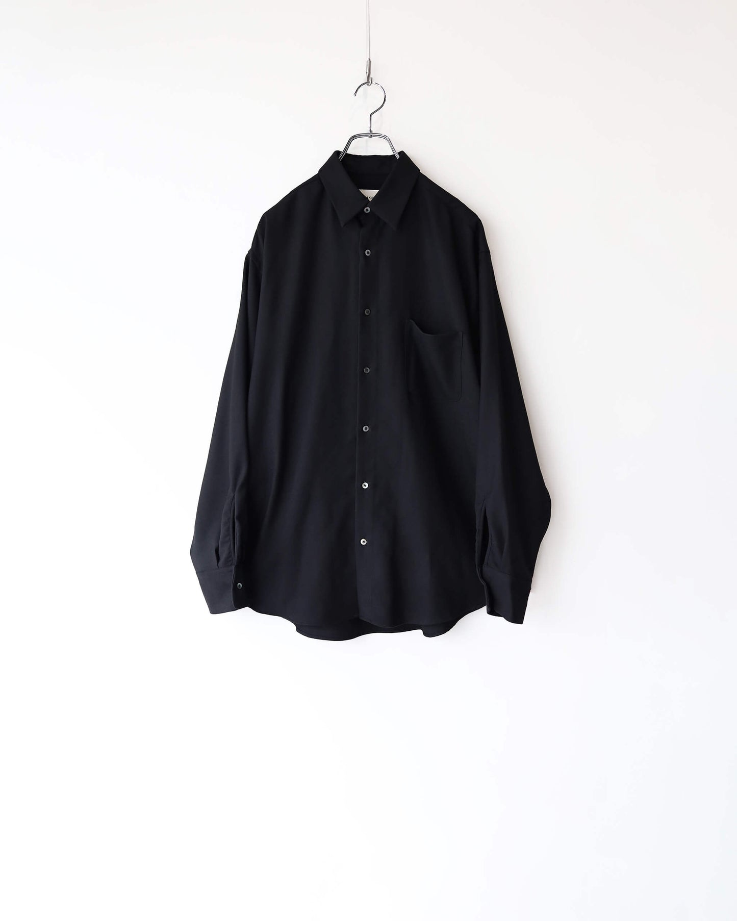 COMFORT FIT SHIRT 2/80 ORGANIC WOOL VIYELLA "BLACK"