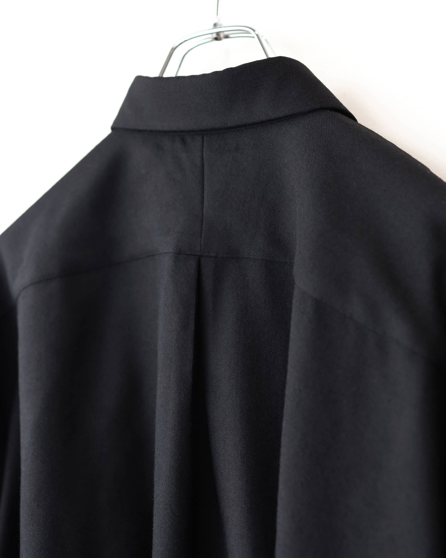 COMFORT FIT SHIRT 2/80 ORGANIC WOOL VIYELLA "BLACK"