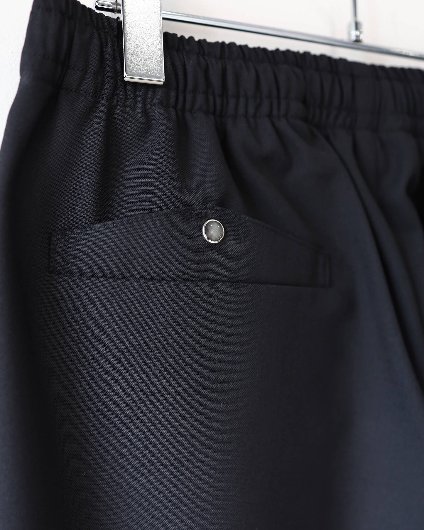 HIGH TWIST WOOL RELAX WIDE PANTS "BLACK"