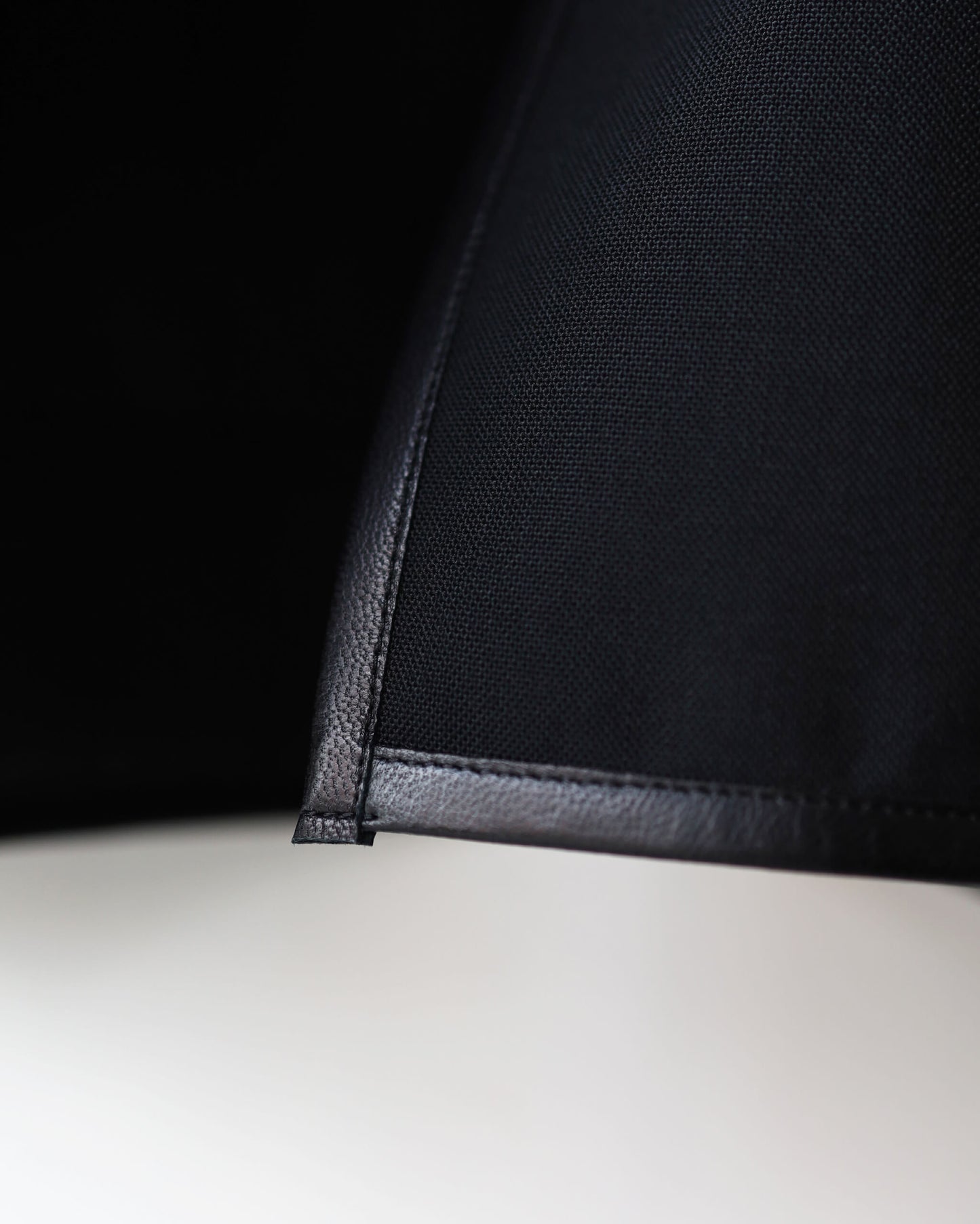 HIGH TWIST WOOL NO-COLLAR JACKET "BLACK"