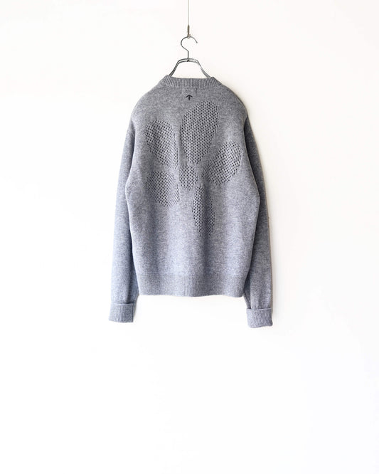 [Exclusive] flower crew cardigan "nezumi"
