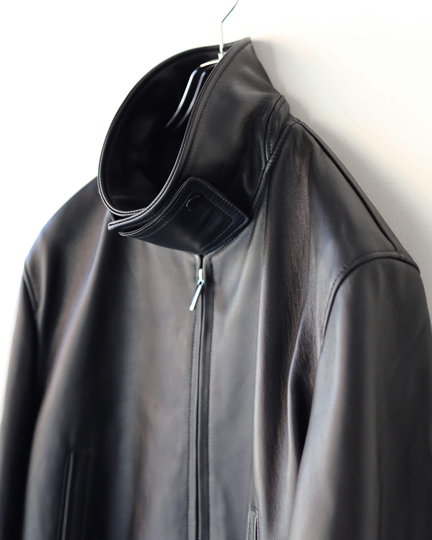 LEATHER BLOUSON "BLACK"
