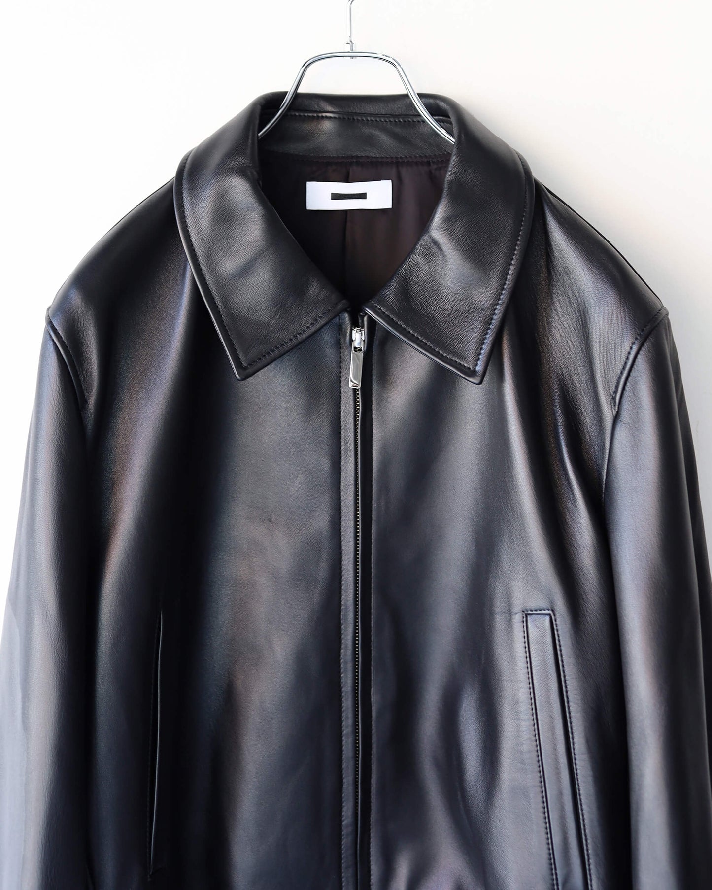 LEATHER BLOUSON "BLACK"