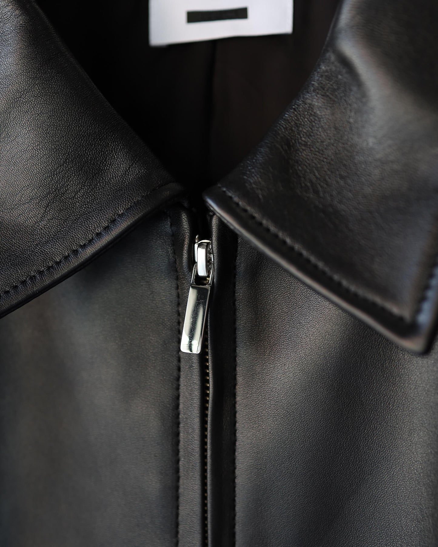 LEATHER BLOUSON "BLACK"