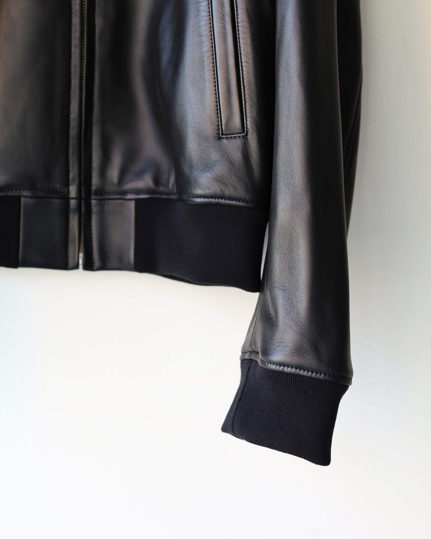 LEATHER BLOUSON "BLACK"