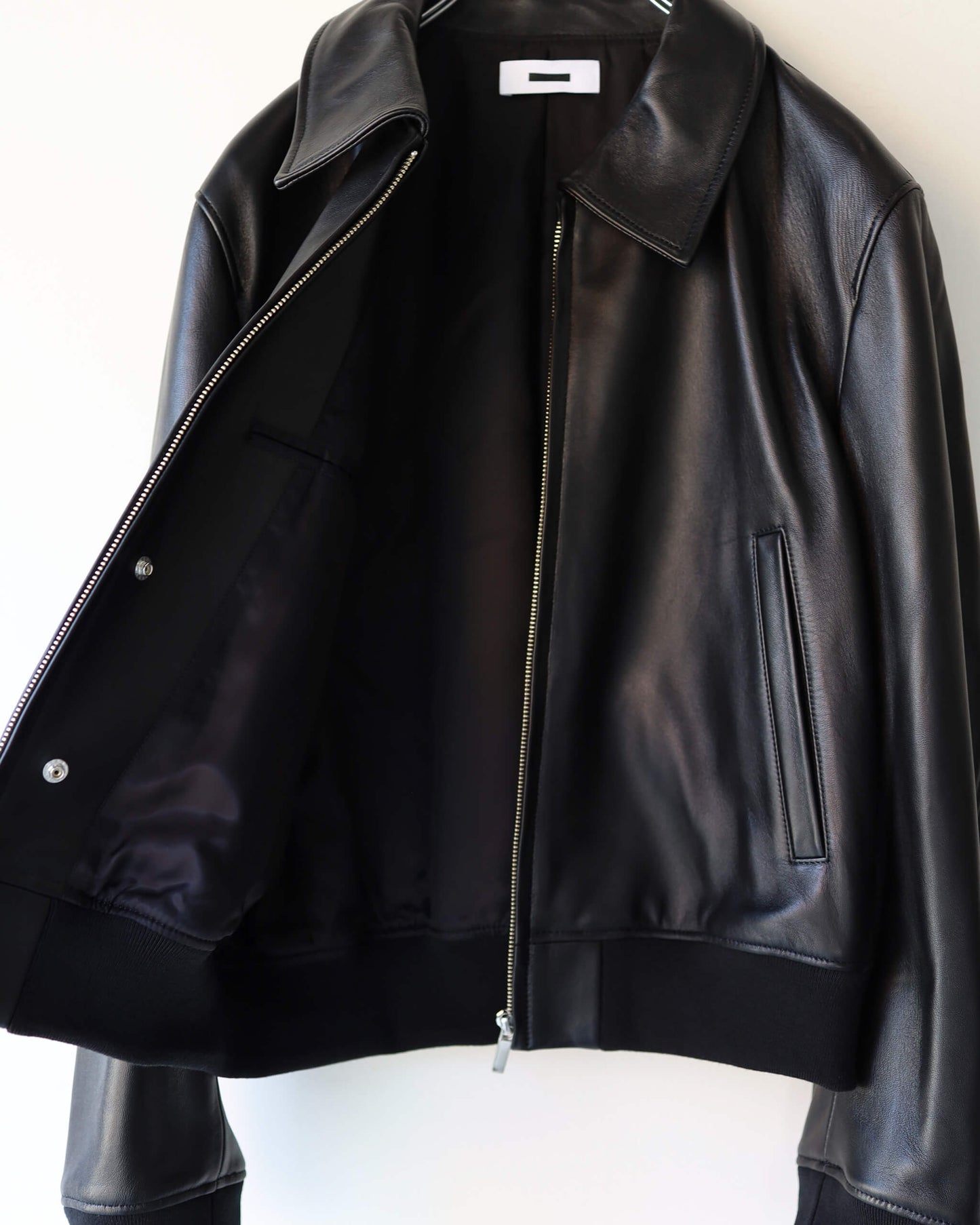 LEATHER BLOUSON "BLACK"