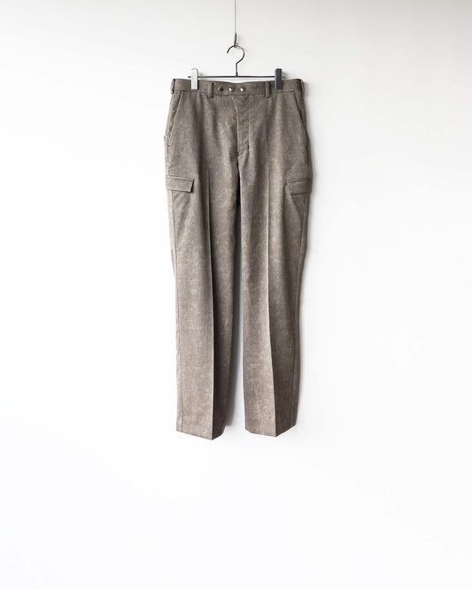 NATURAL DYED  WOOL GABARDINE TROUSERS "KURE"