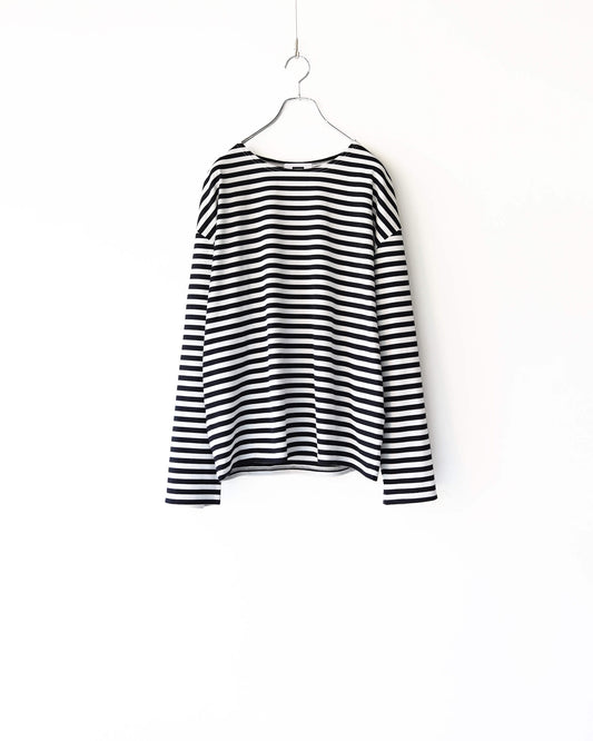 BORDER LONG T SHIRT "BLACK"