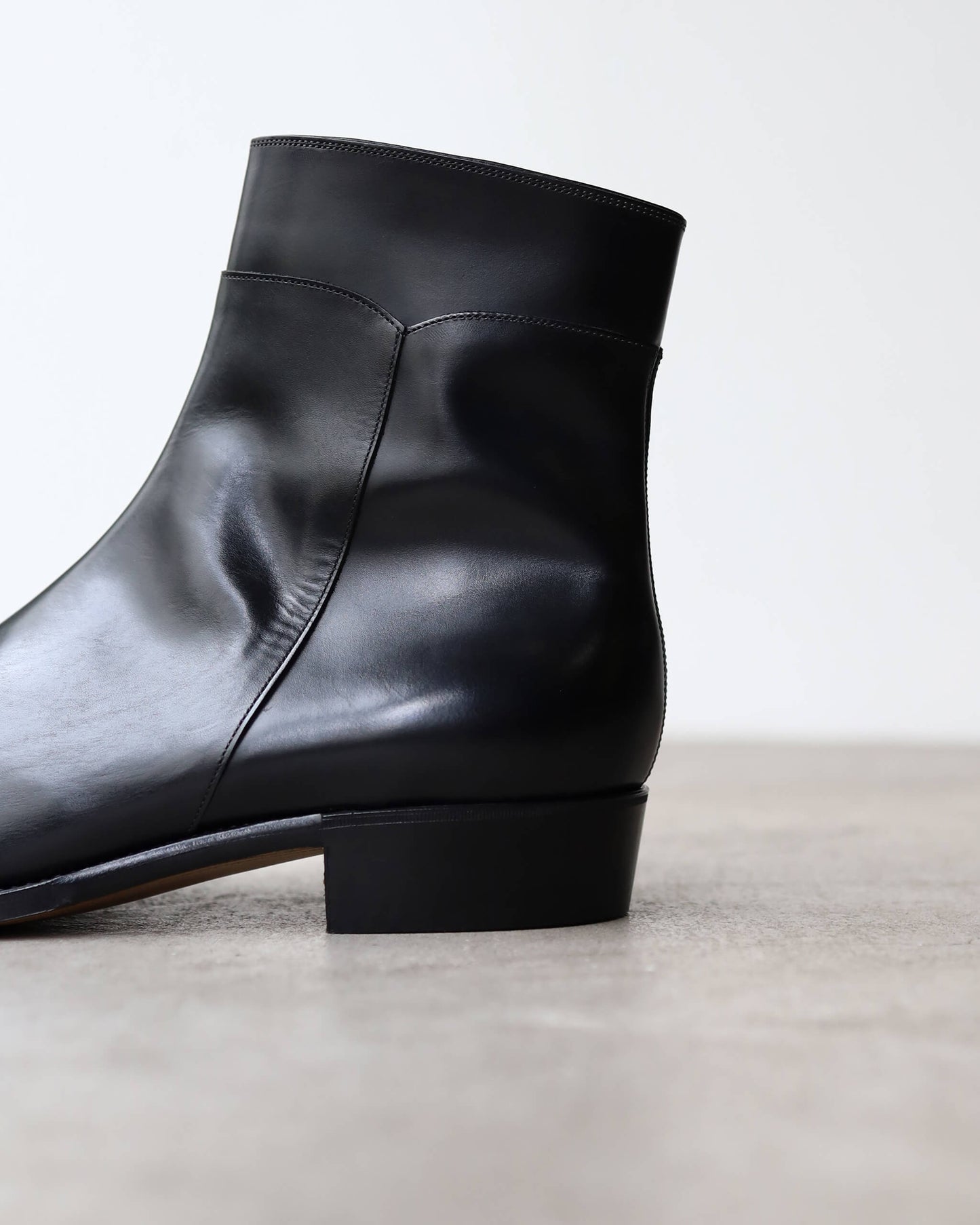 Side Zip Boots (Italian Calf) "BLK"