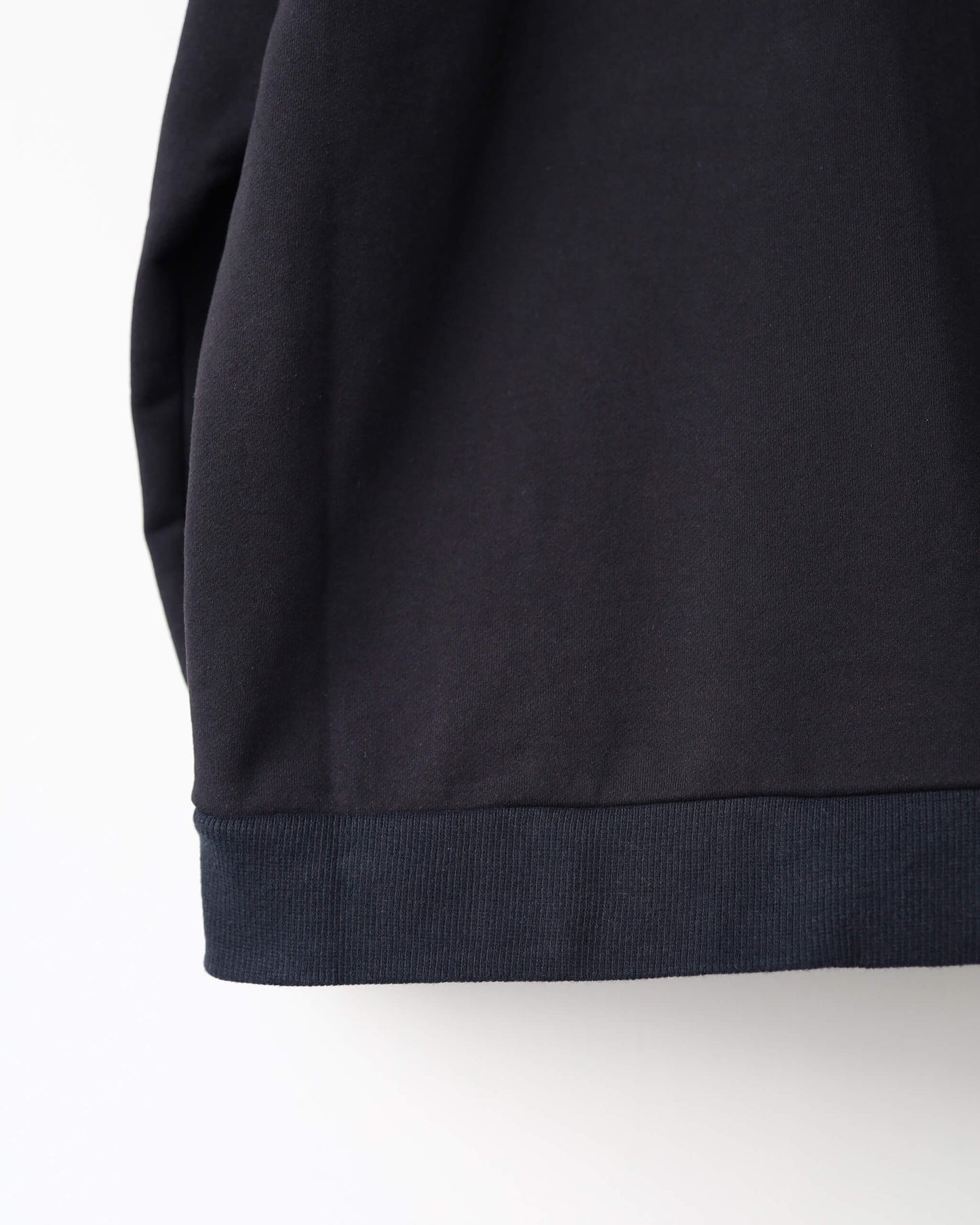 FINE LOOP BACK / COLLARLESS SHIRT "BLACK"