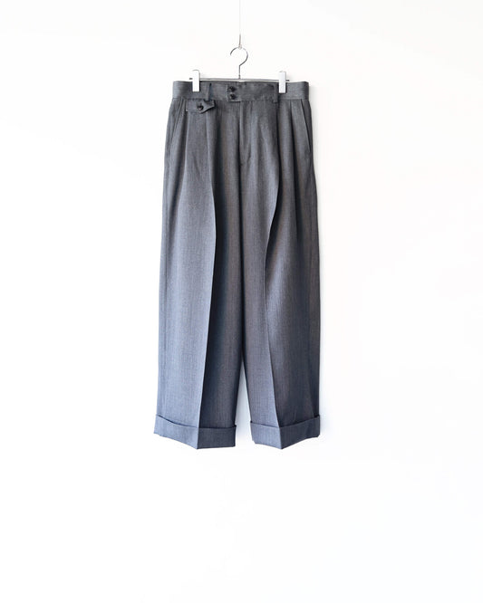 TUCK WIDE PANTS "GRAY"