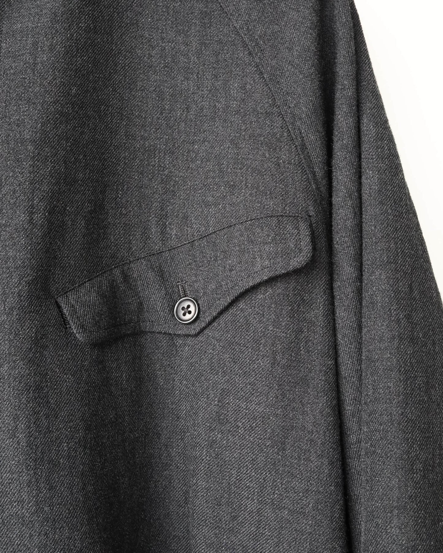 TOUGH WOOL TWIILL / BELTED COAT "CHARCOAL"