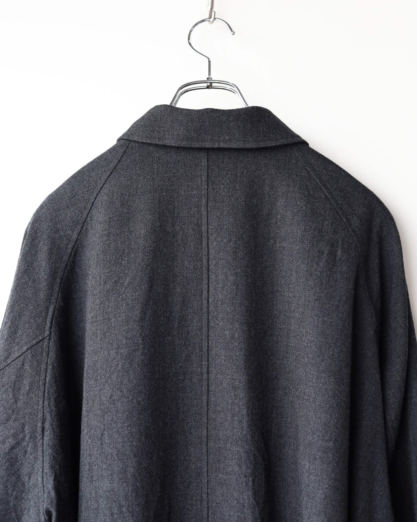 TOUGH WOOL TWIILL / BELTED COAT "CHARCOAL"