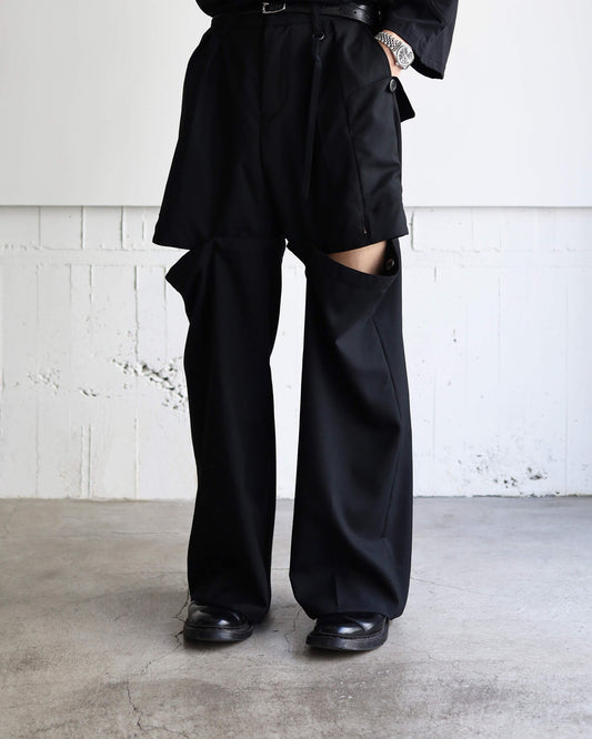 SEPARATE WIDE SLACKS "Bk"