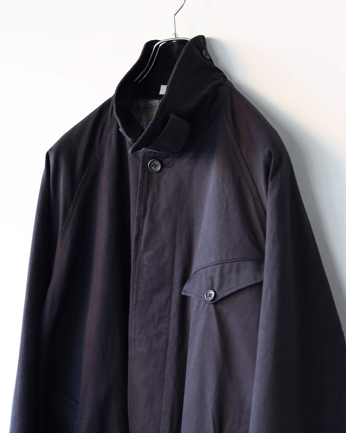 DOUBLE FACE COTTON / BELTED COAT "BLACK"