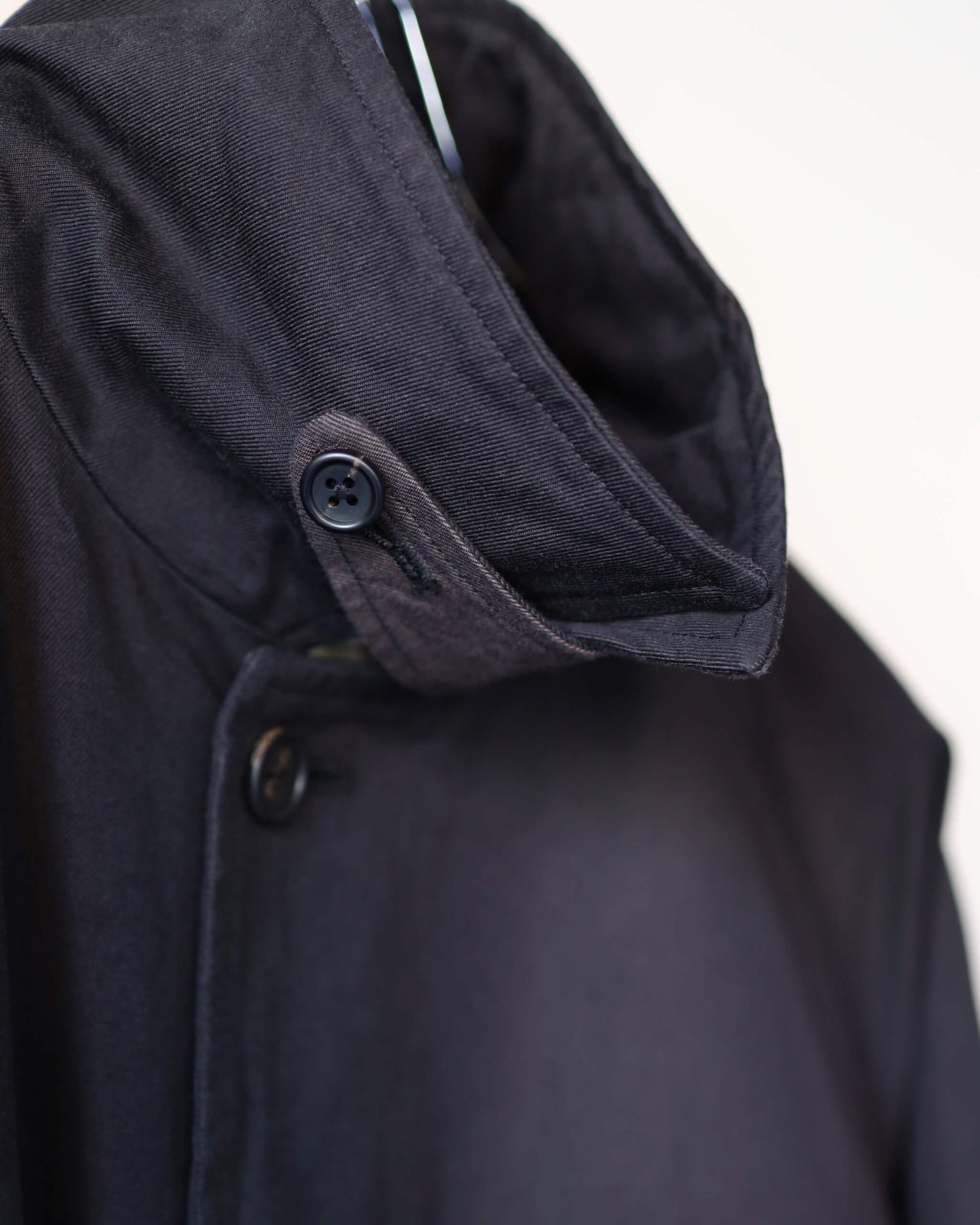 DOUBLE FACE COTTON / BELTED COAT "BLACK"