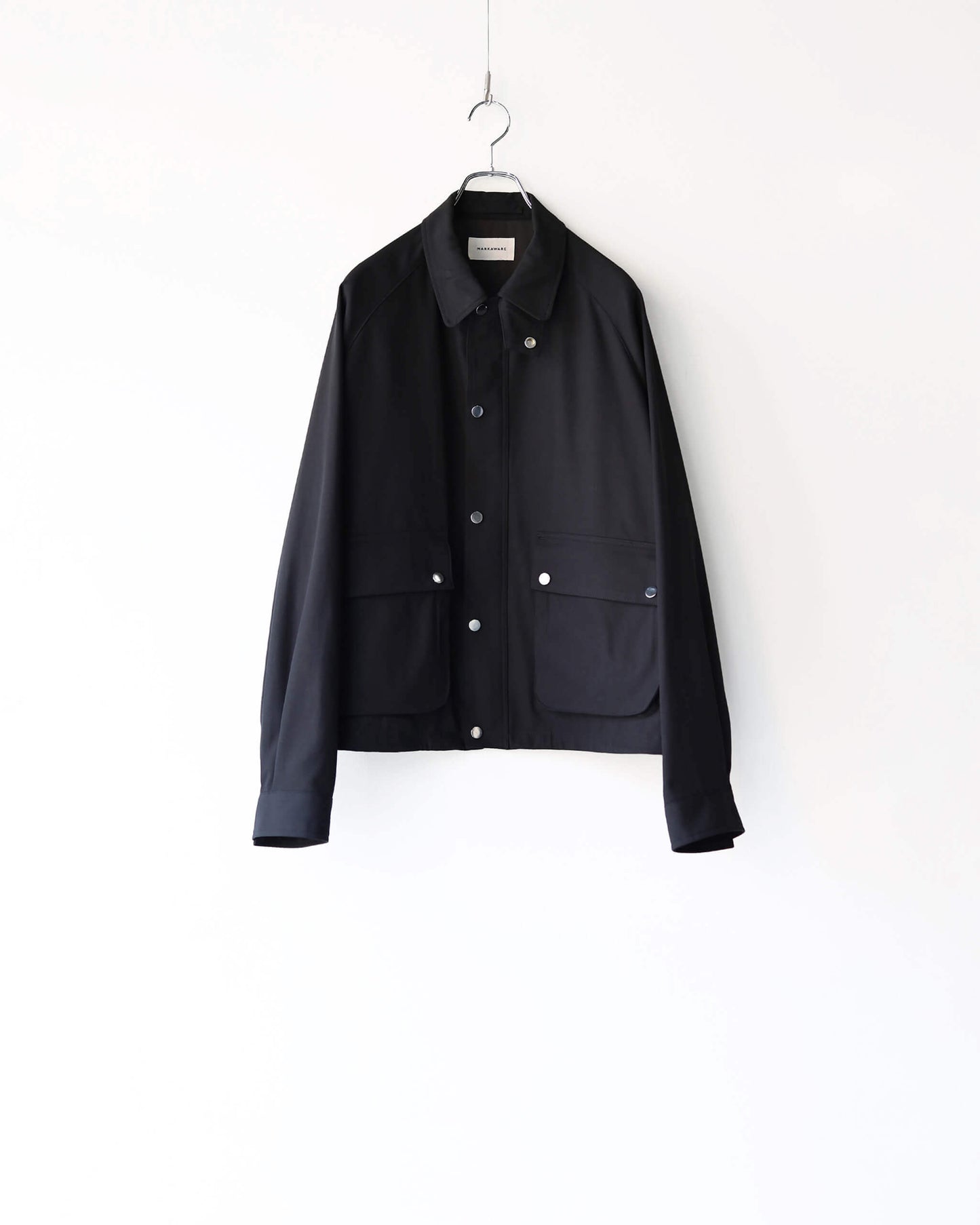 SHORT FIELD BLOUSON ORGANIC COTTON VOILE YARN TWILL "BLACK"