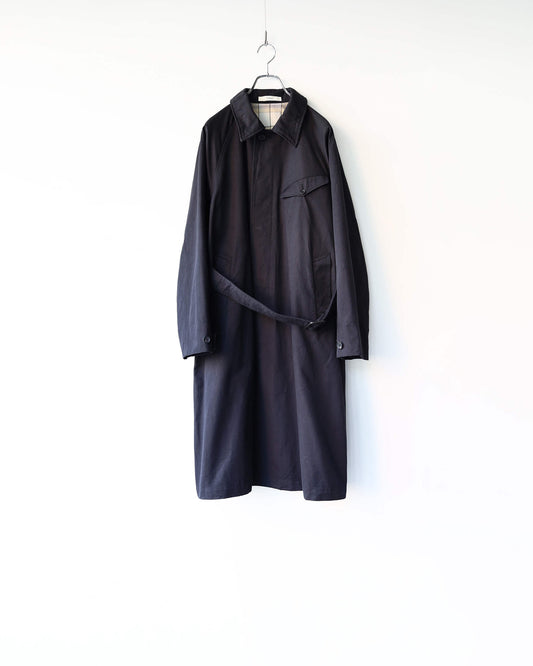 DOUBLE FACE COTTON / BELTED COAT "BLACK"