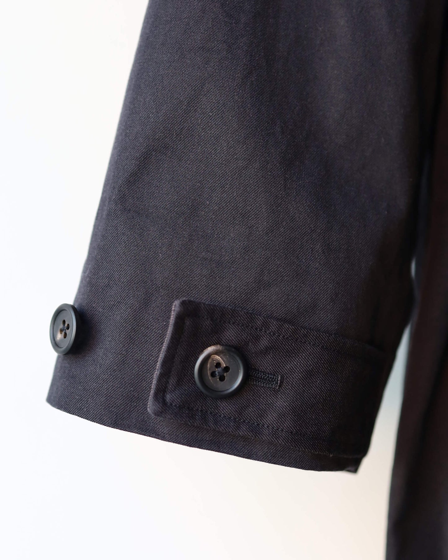 DOUBLE FACE COTTON / BELTED COAT "BLACK"