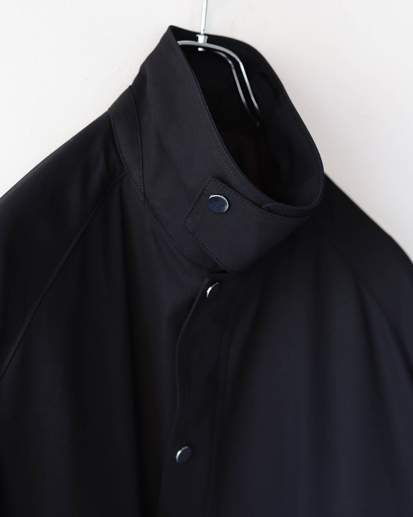 SHORT FIELD BLOUSON ORGANIC COTTON VOILE YARN TWILL "BLACK"