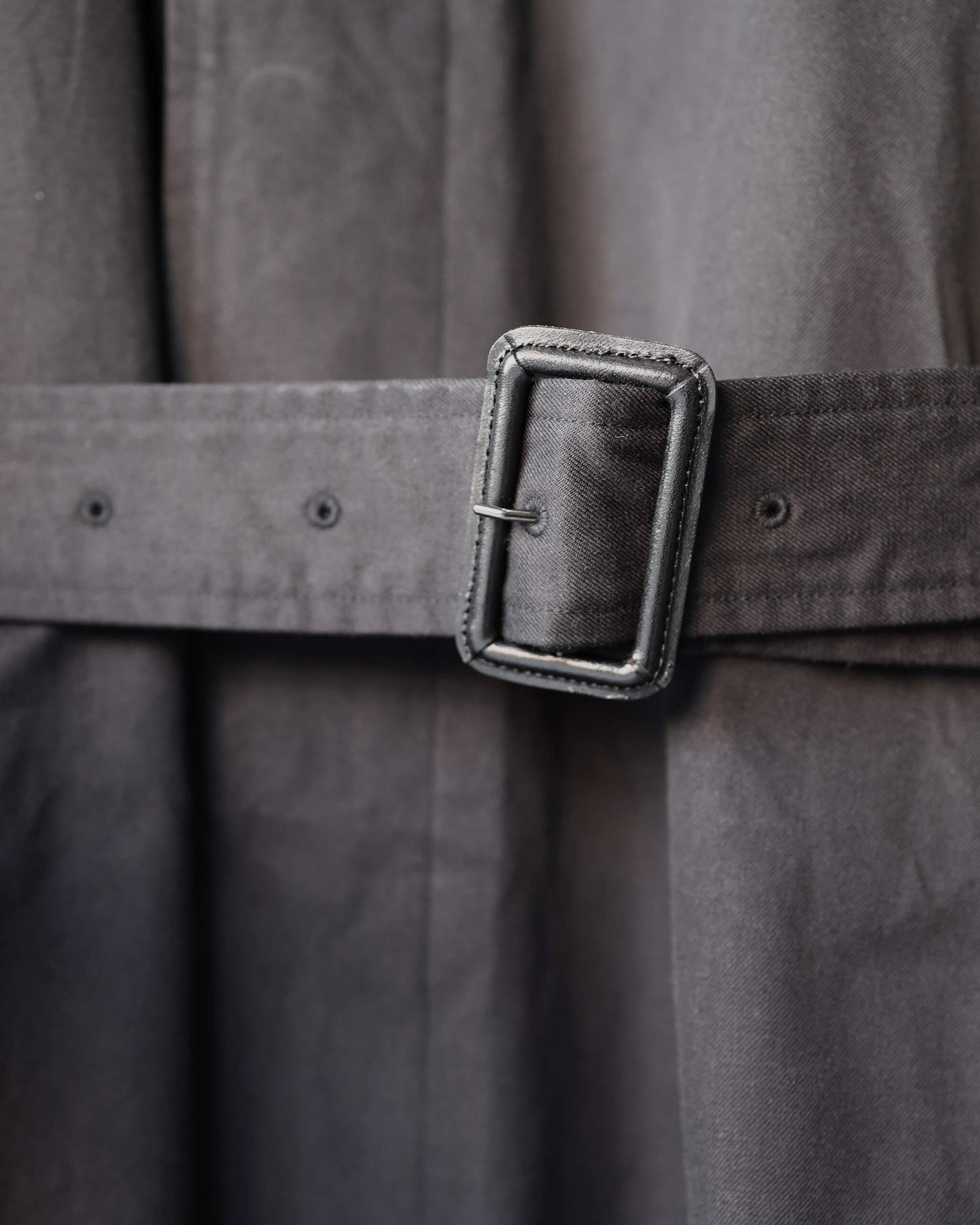 DOUBLE FACE COTTON / BELTED COAT "BLACK"