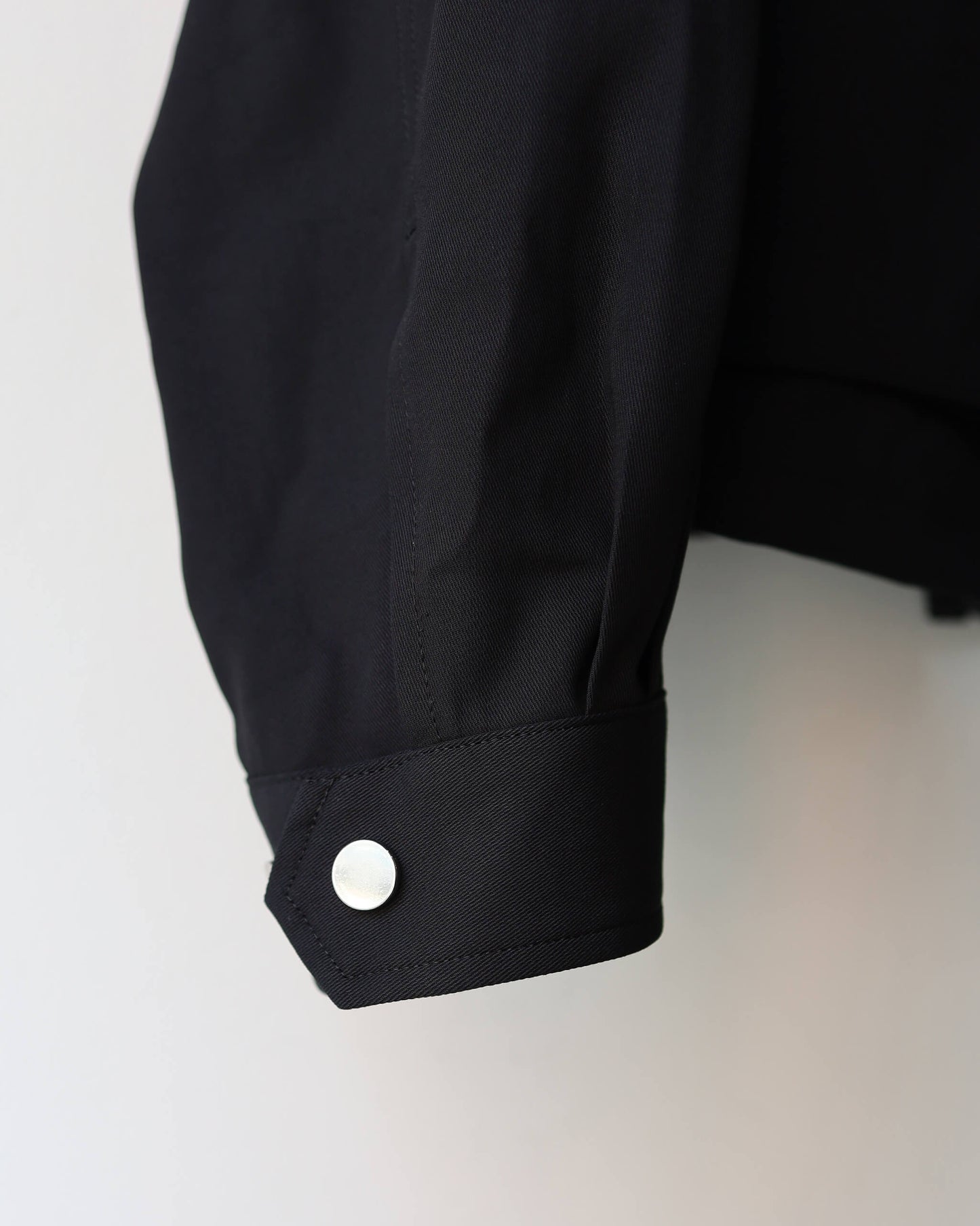 SHORT FIELD BLOUSON ORGANIC COTTON VOILE YARN TWILL "BLACK"
