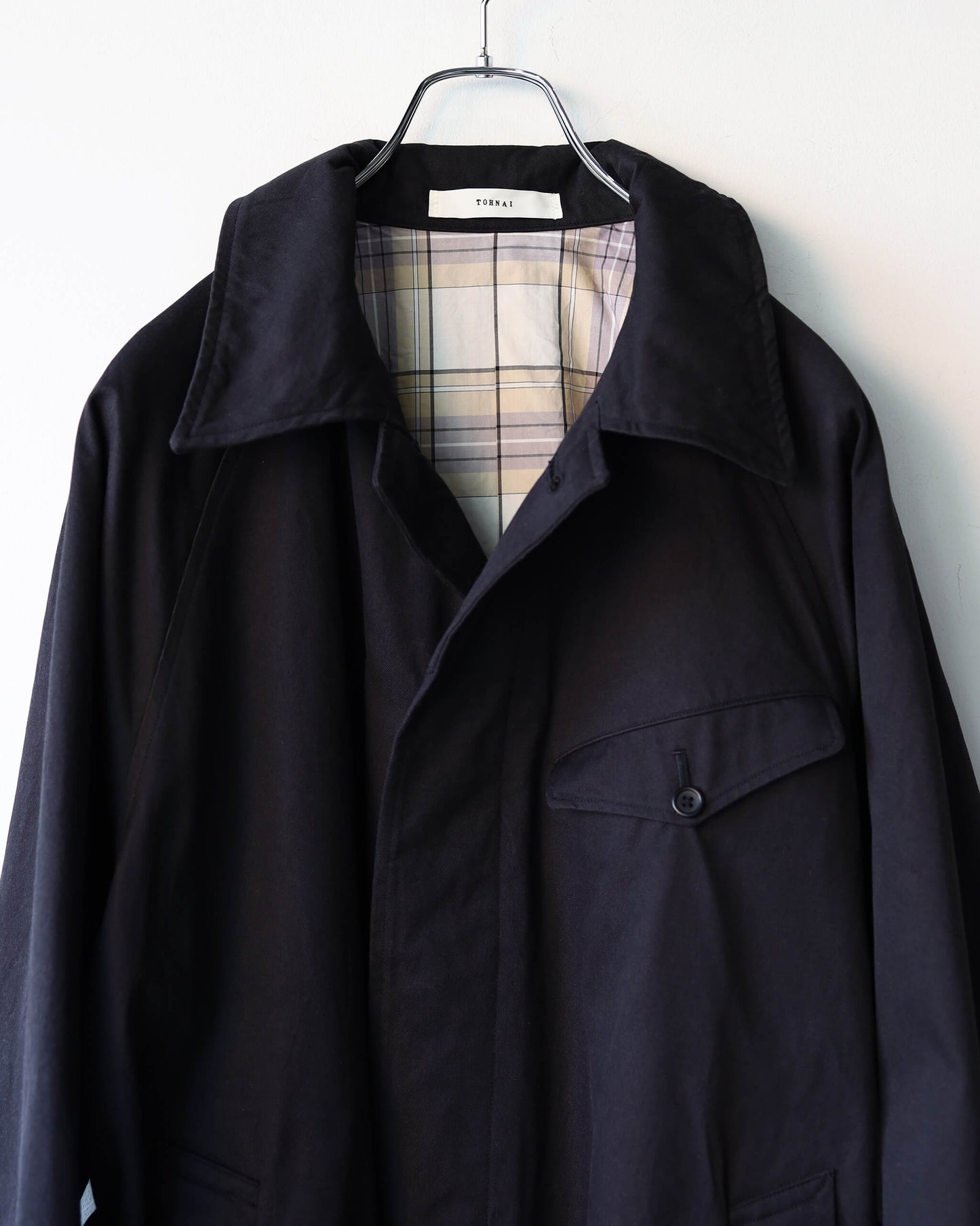 DOUBLE FACE COTTON / BELTED COAT "BLACK"