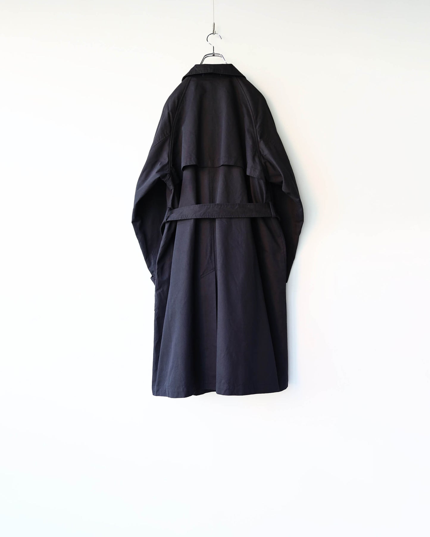 DOUBLE FACE COTTON / BELTED COAT "BLACK"