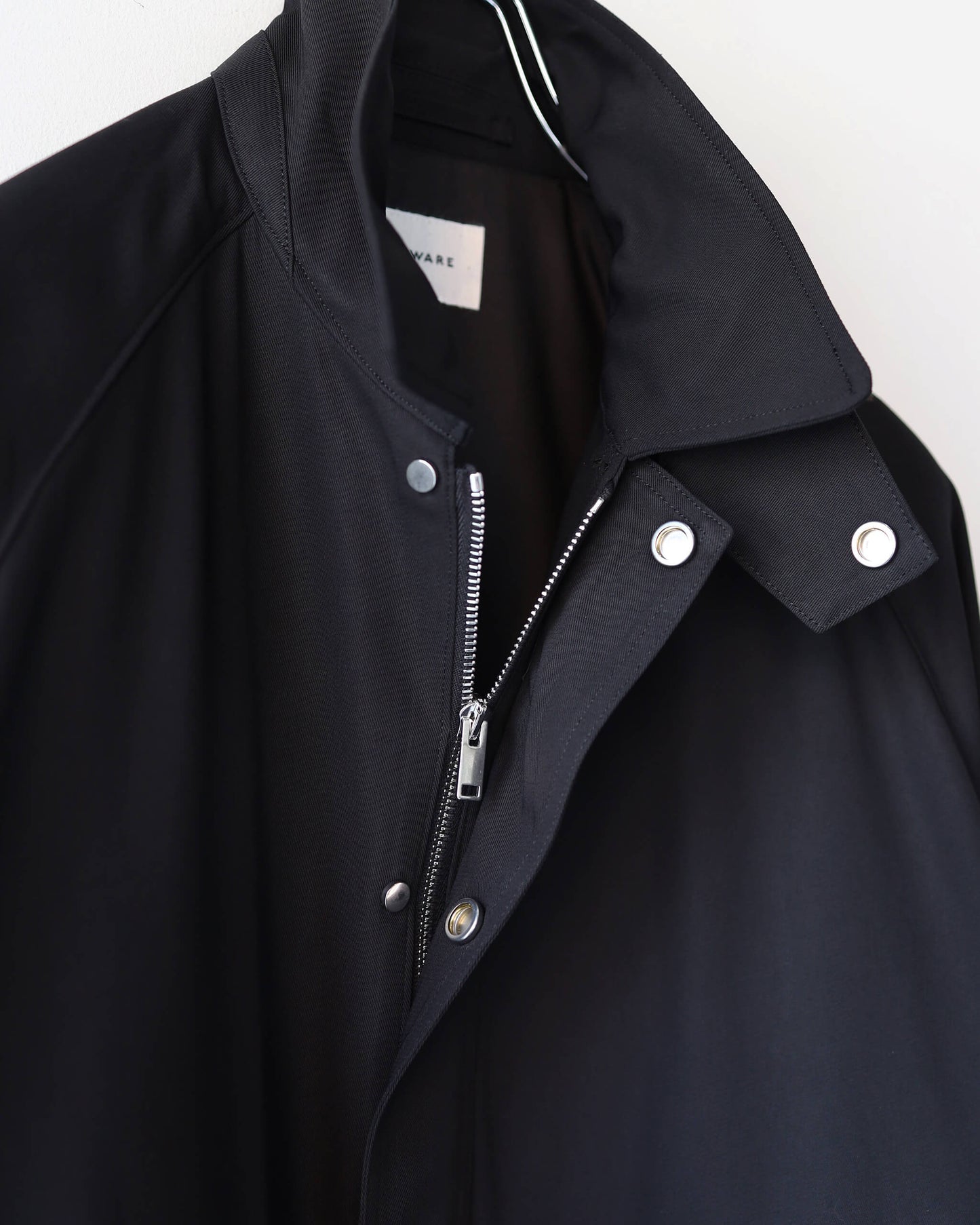 SHORT FIELD BLOUSON ORGANIC COTTON VOILE YARN TWILL "BLACK"