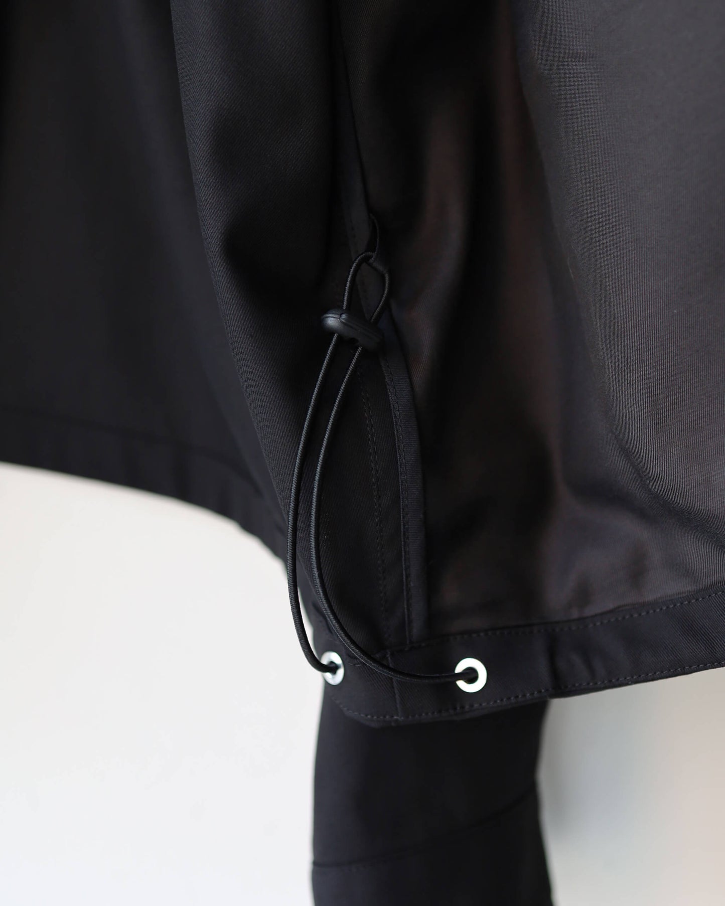 SHORT FIELD BLOUSON ORGANIC COTTON VOILE YARN TWILL "BLACK"