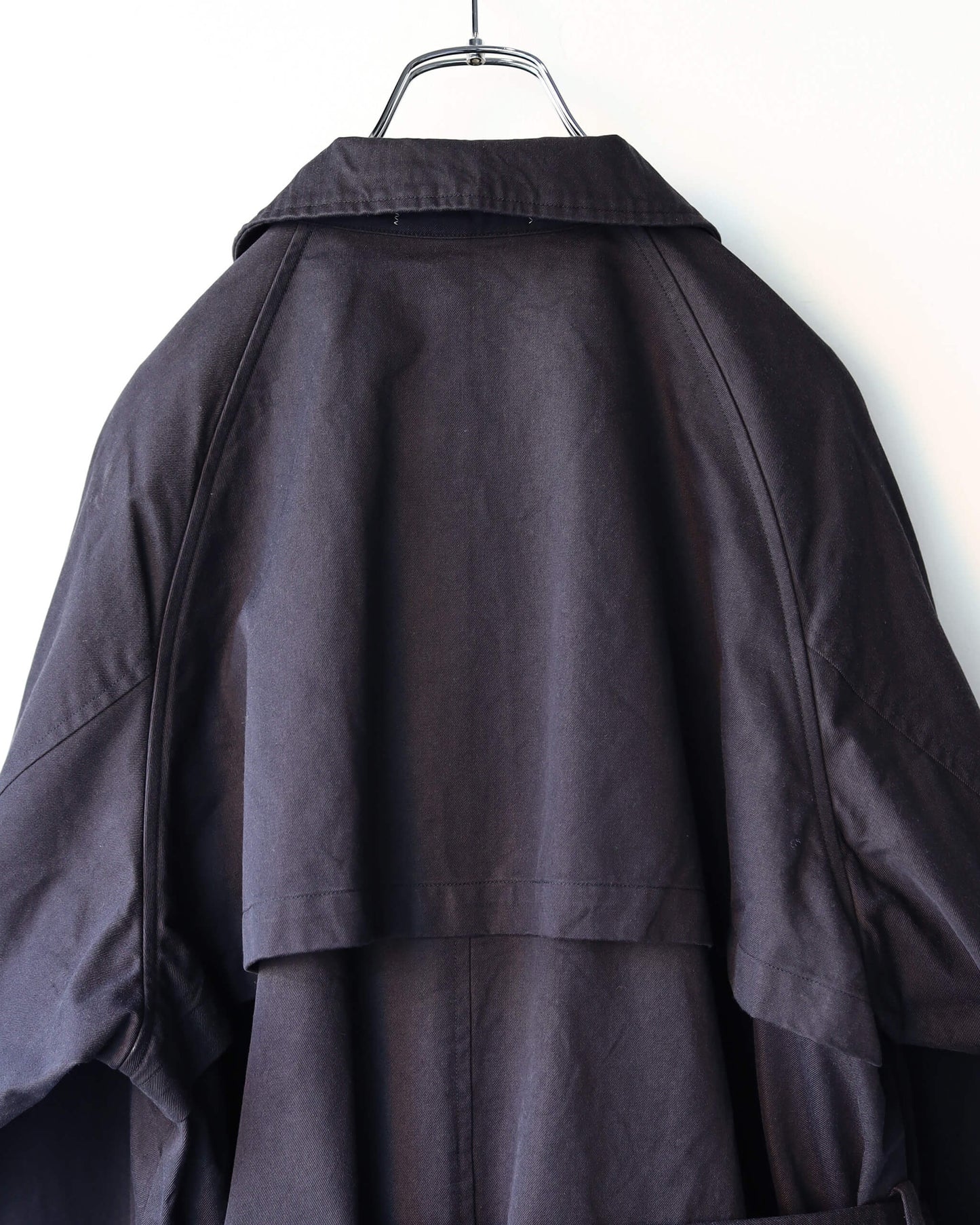 DOUBLE FACE COTTON / BELTED COAT "BLACK"