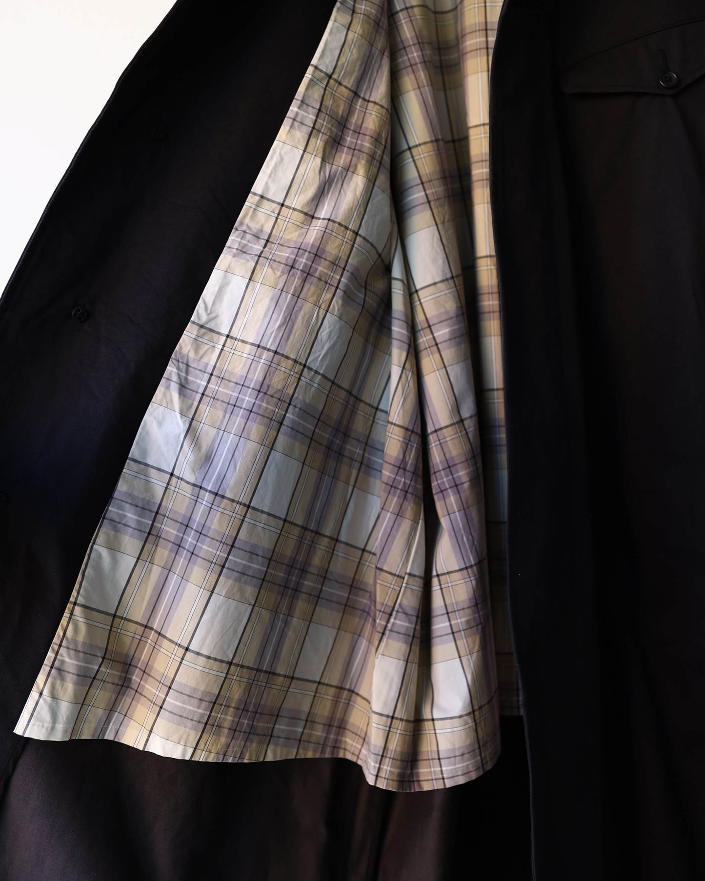 DOUBLE FACE COTTON / BELTED COAT "BLACK"