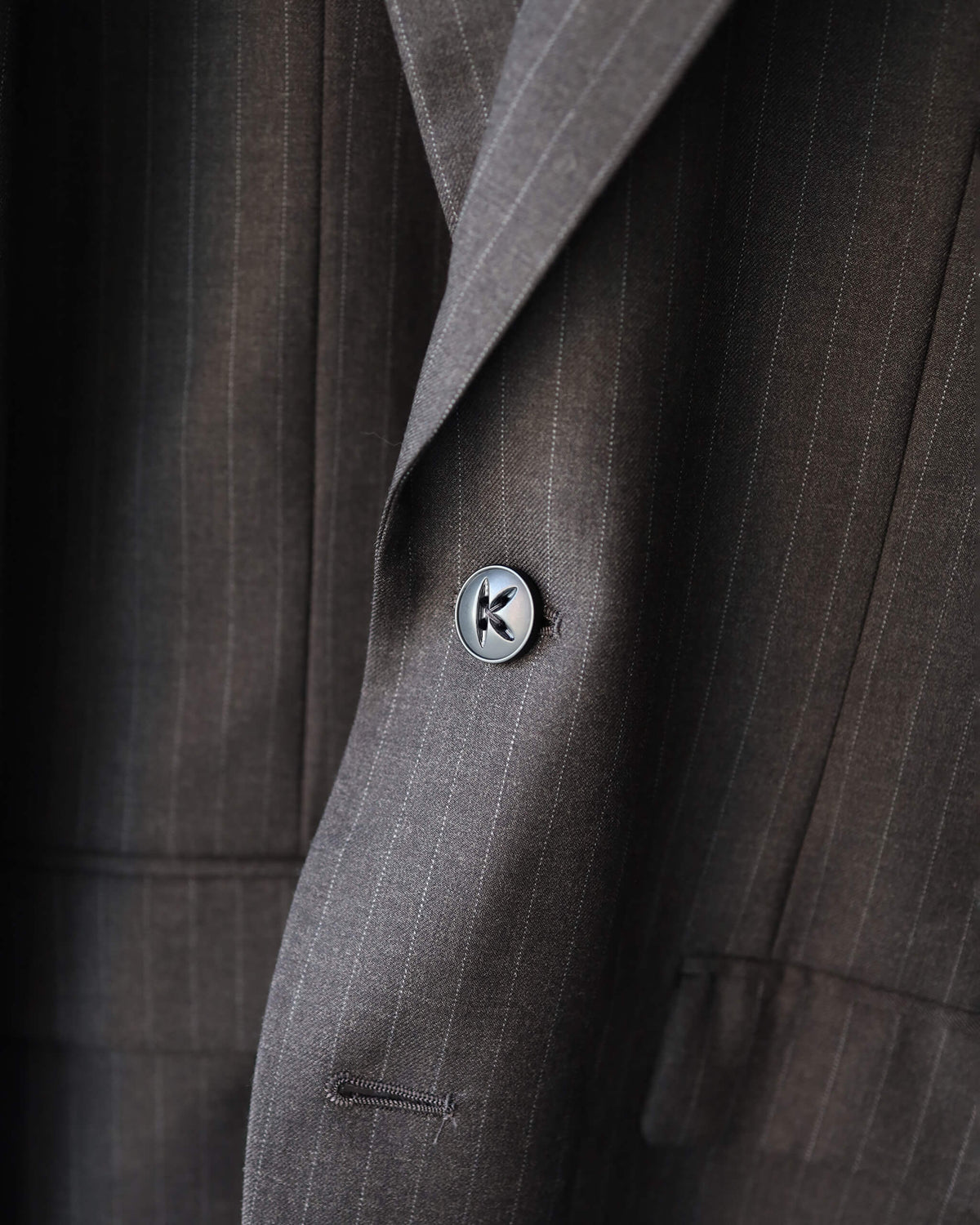 SLIM TAILOR JACKET "DARK BROWN (STRIPE)"